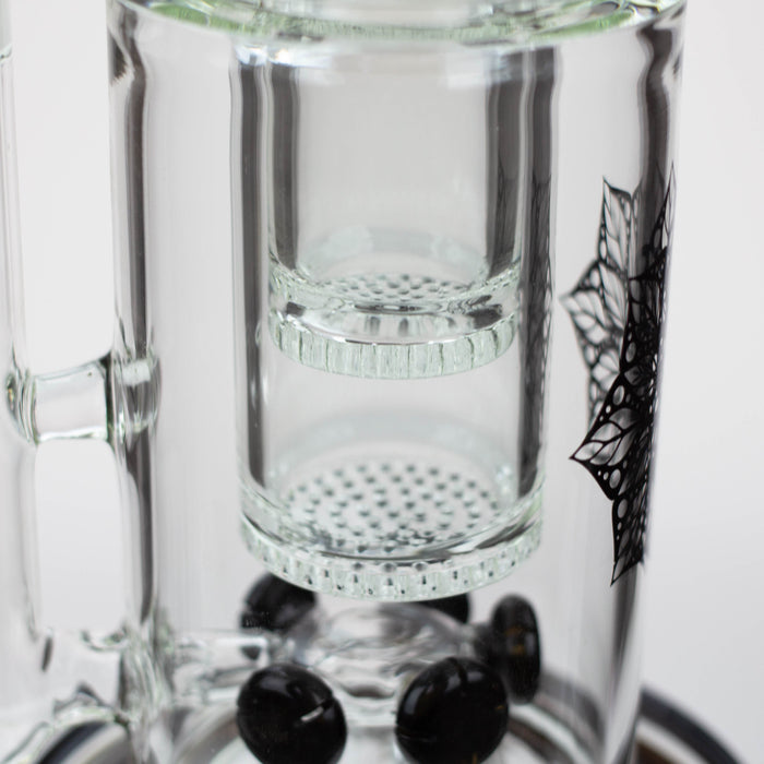 17" H2O glass water bong with double layer honeycomb [H2O-28]