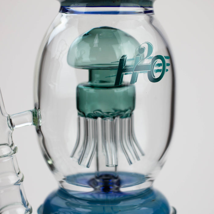 16" H2O Gold fumed Jellyfish percolator glass water bong [H2O-21]