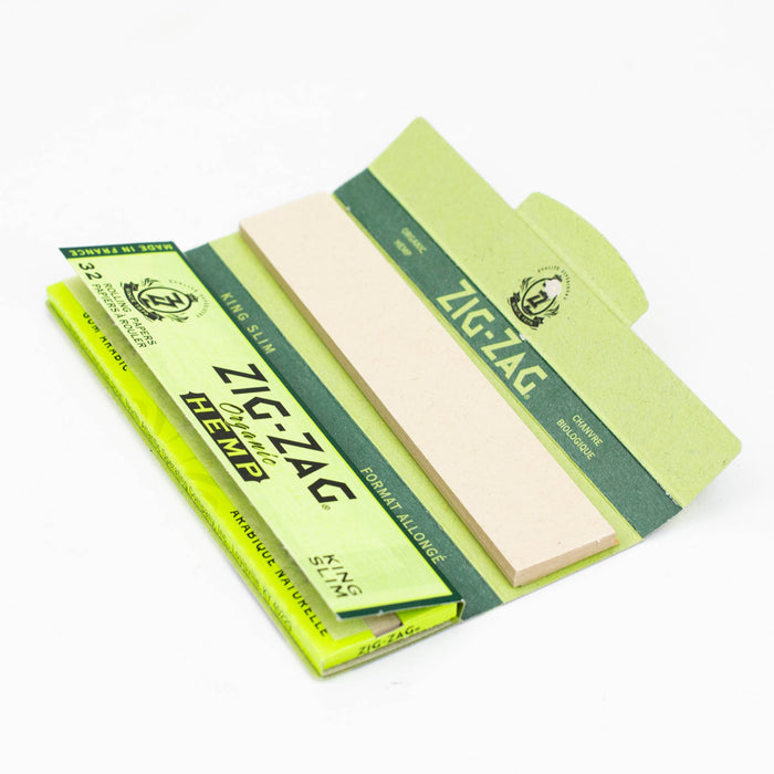 Zig Zag Hemp King Slim Papers and Unbleached Tips - 2 pack