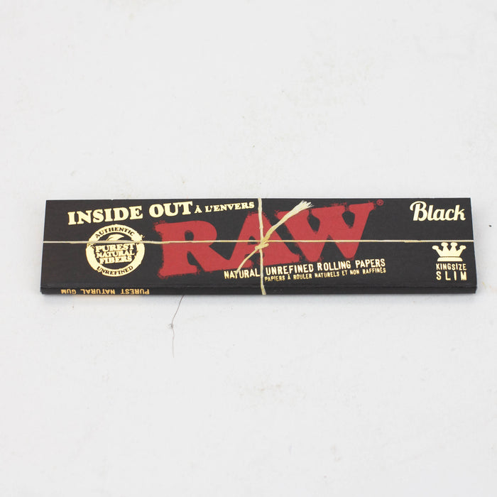 RAW Black Inside Out King slim Rolling Paper-Pack of 2