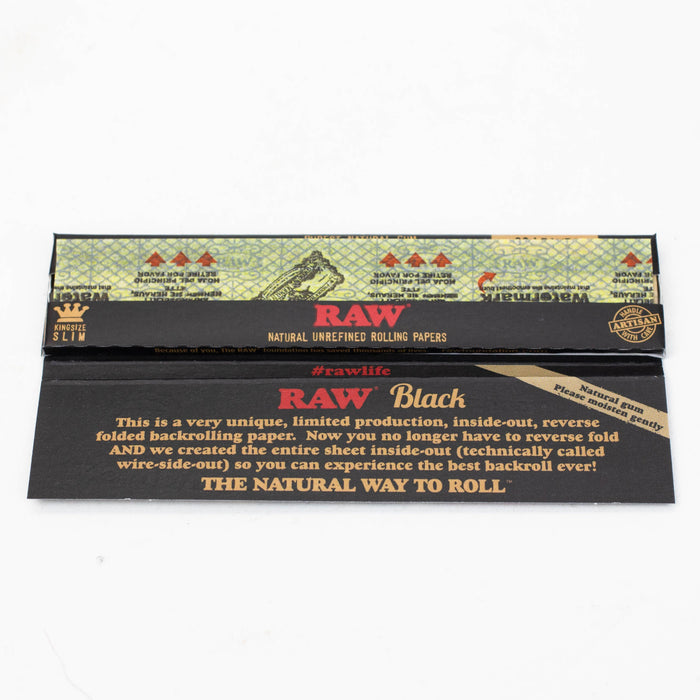 RAW Black Inside Out King slim Rolling Paper-Pack of 2