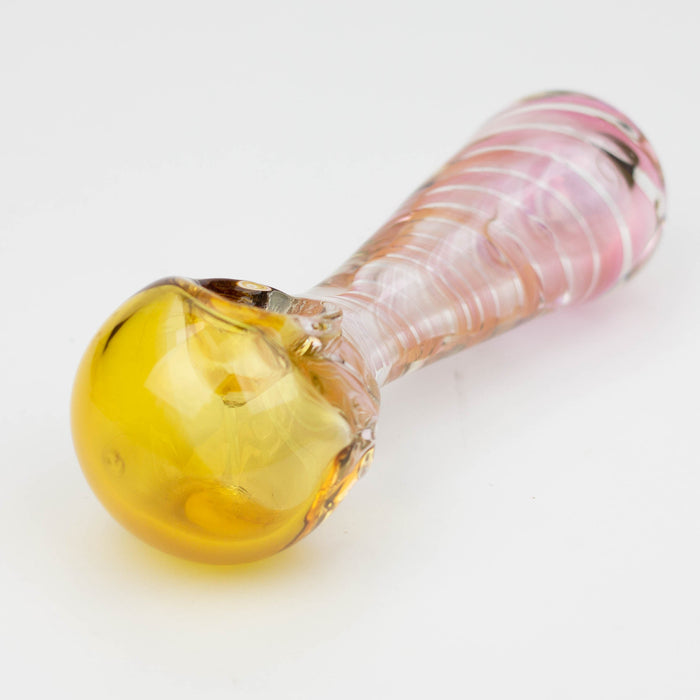 5" Gold fumed twisted glass hand pipe