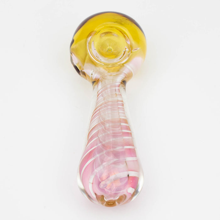 5" Gold fumed twisted glass hand pipe