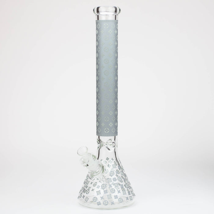 18" LV Glow in the dark 7 mm glass water bong