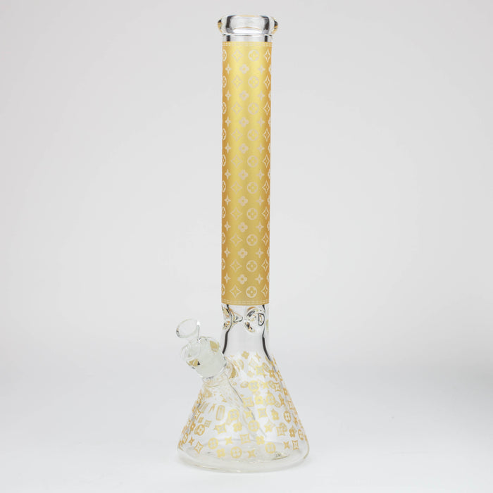 18" LV Glow in the dark 7 mm glass water bong