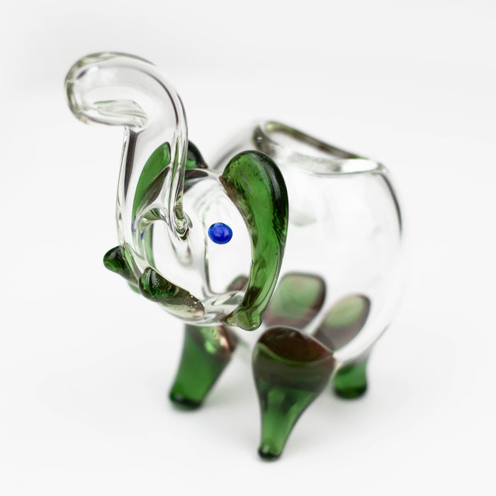 5" Standing elephant clear glass hand pipe