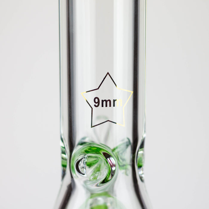18" Spark 9 mm glass water bong with thick base