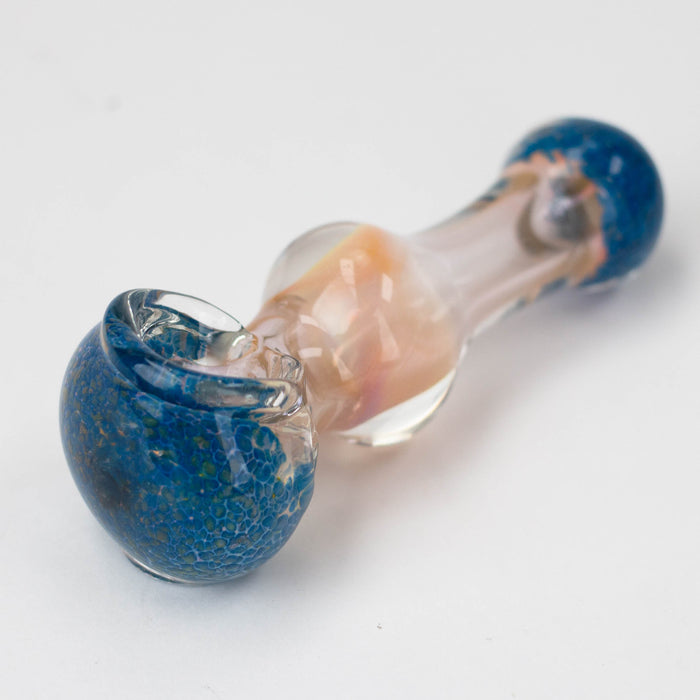 4.5" Gold fumed heavy glass hand pipe [9681]