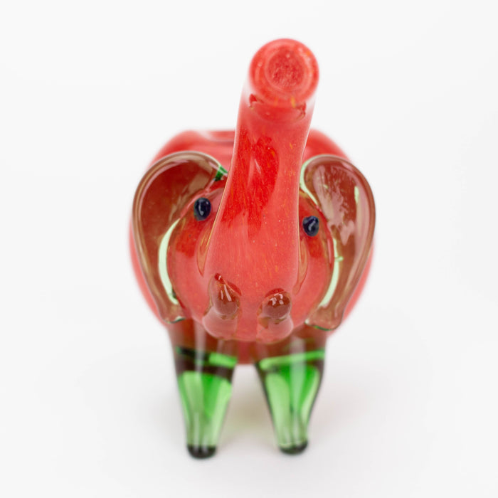 Standing XL elephant glass hand pipe-Solid Color