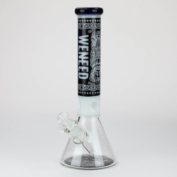 WENEED®-14" Weneed Frosted Aztec 7mm Glass Bong
