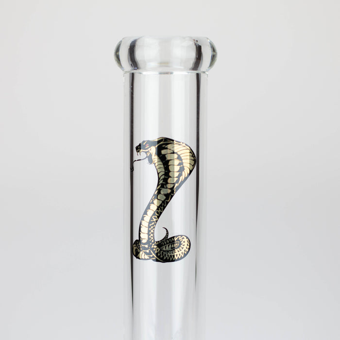 9.5" Gold Cobra beaker glass water bong (Wide)
