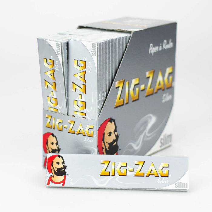 ZIG-ZAG silver King slim rolling paper Box of 50