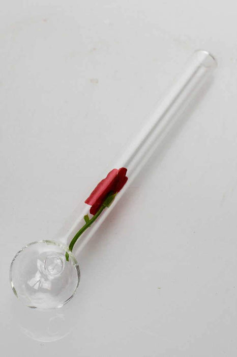 Happy valentine love rose Oil burner pipe - bongoutlet.com