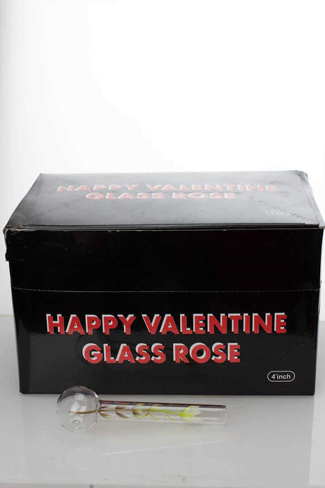 Happy valentine love rose Oil burner pipe - bongoutlet.com
