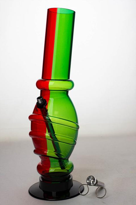 12" acrylic rasta water pipe - 3177 - bongoutlet.com