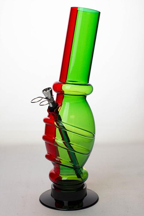 12" acrylic rasta water pipe - 3177 - bongoutlet.com
