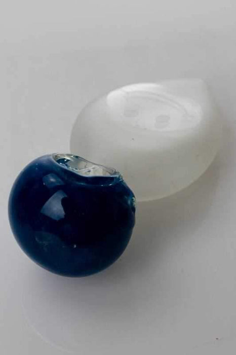 Sandblasted round shape glass hand pipe - bongoutlet.com
