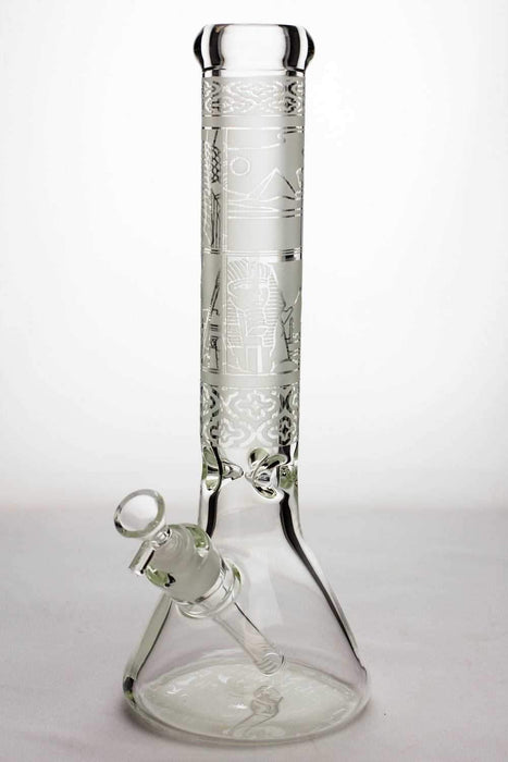 13.5 inches 9 mm thick sandblasted glass beaker water bong - bongoutlet.com