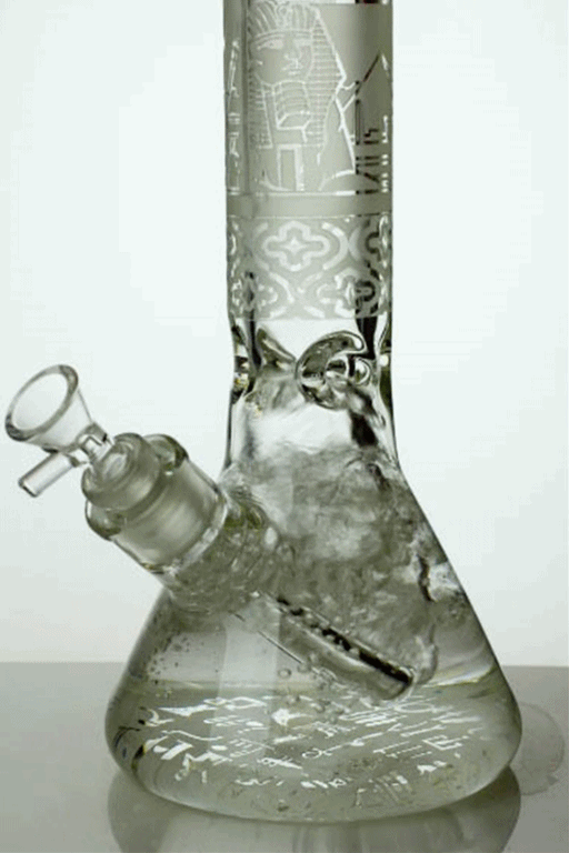 13.5 inches 9 mm thick sandblasted glass beaker water bong - bongoutlet.com