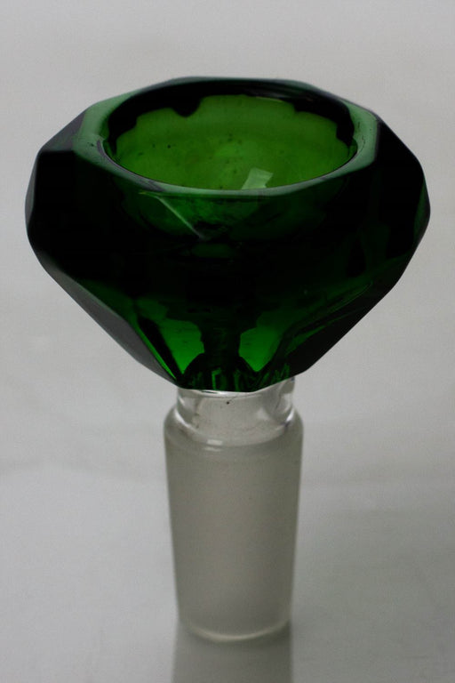 Diamond cutting shape wide glass bowl - bongoutlet.com