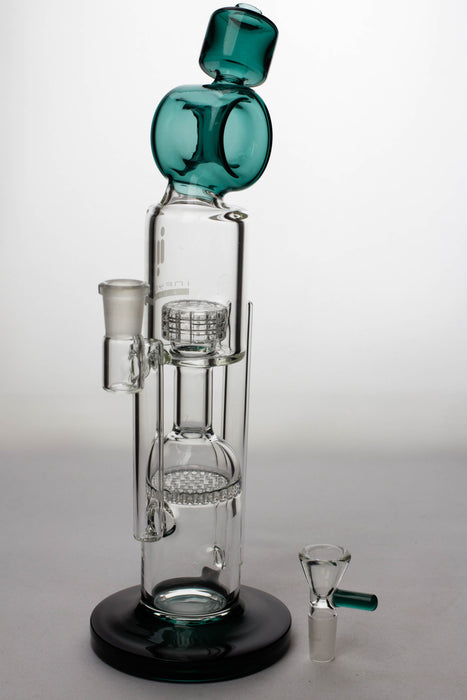 12" infyniti glass honey comb and shower head diffuser recycled bong - bongoutlet.com