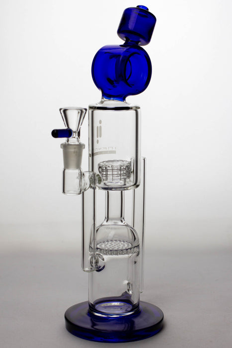 12" infyniti glass honey comb and shower head diffuser recycled bong - bongoutlet.com
