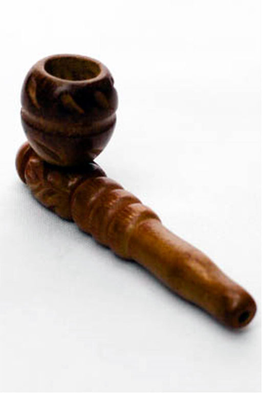 Beautiful pattern carved wooden pipe - Bong Outlet.Com