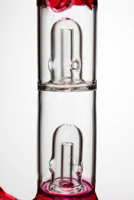 12  inches double dome percolator patterned beaker water bong - bongoutlet.com