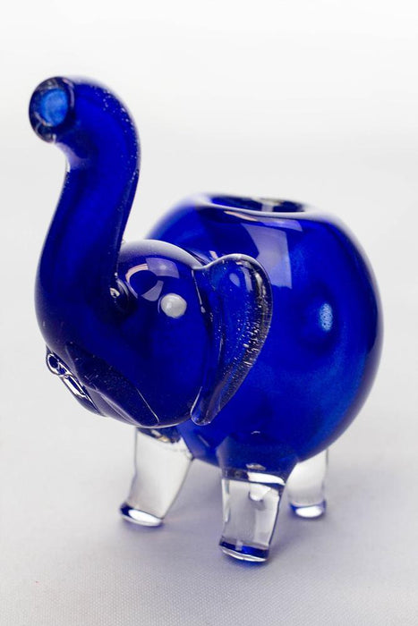 Standing elephant solid color glass hand pipe - bongoutlet.com
