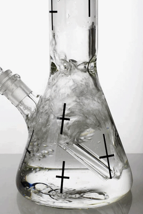 17" infyniti glass cross symbol printed beaker water bong - bongoutlet.com