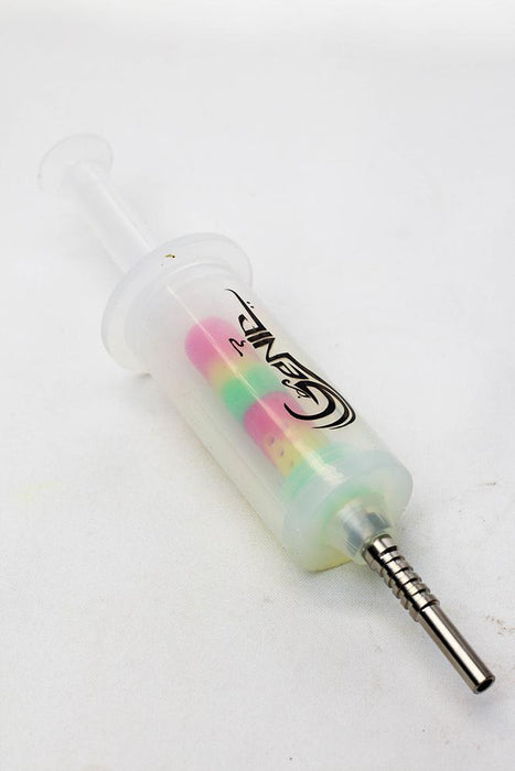 White silicone syringe shape nectar collector - bongoutlet.com