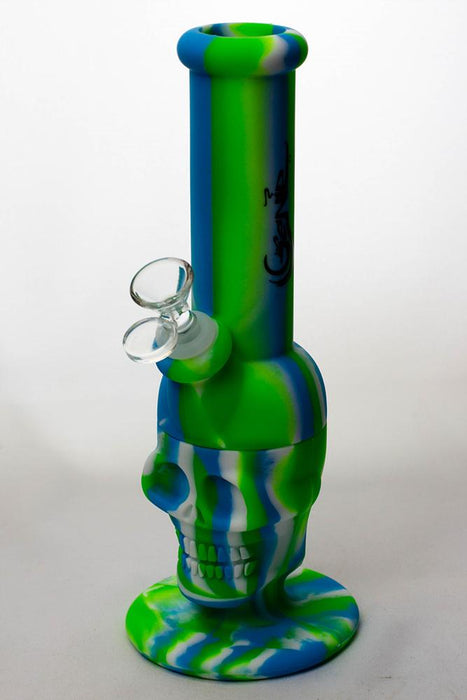 11" Genie Detachable mixed color silicone skull water bong - bongoutlet.com