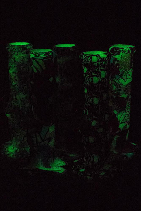 10" Glow in the dark silicone tube water bong - bongoutlet.com