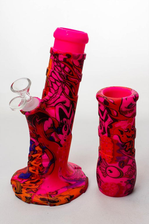 13" Detachable silicone Pink straight tube water bong - bongoutlet.com