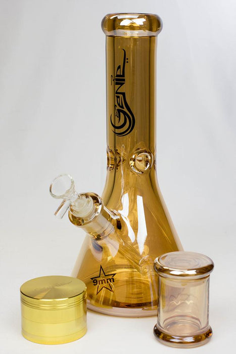 Genie 12" Metallic heady glass beaker bong gift set