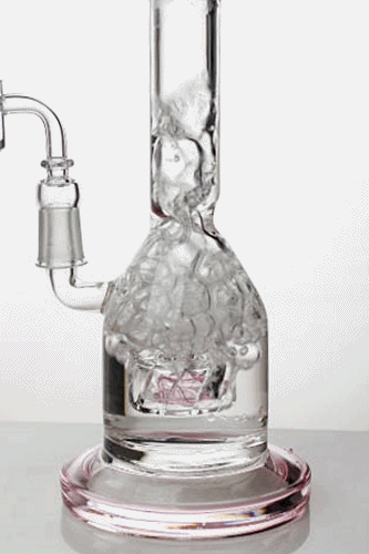 8.5" dual shower head recycled rig with a banger - bongoutlet.com