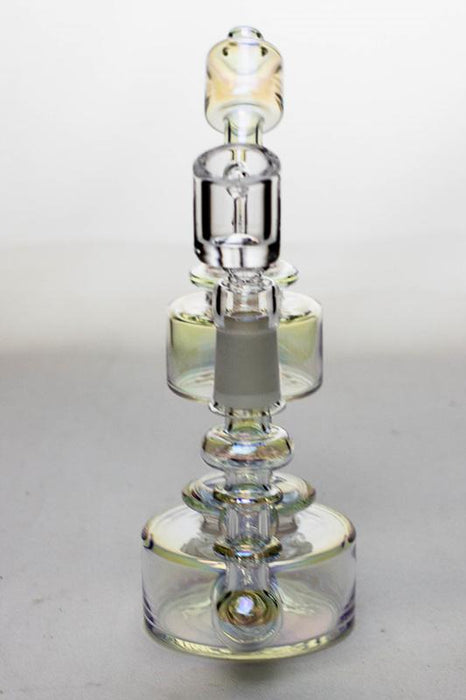 7" Metallic  Inline diffuser recycled rig with a banger - bongoutlet.com
