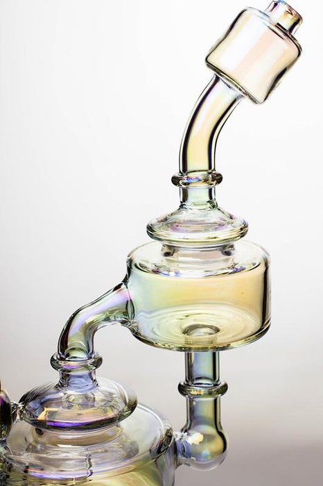 7" Metallic  Inline diffuser recycled rig with a banger - bongoutlet.com
