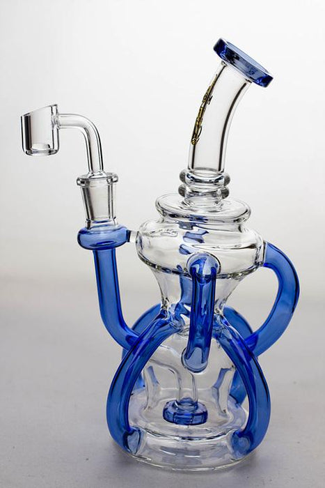 9" Seven tube and shower head diffused recycler with a banger - bongoutlet.com
