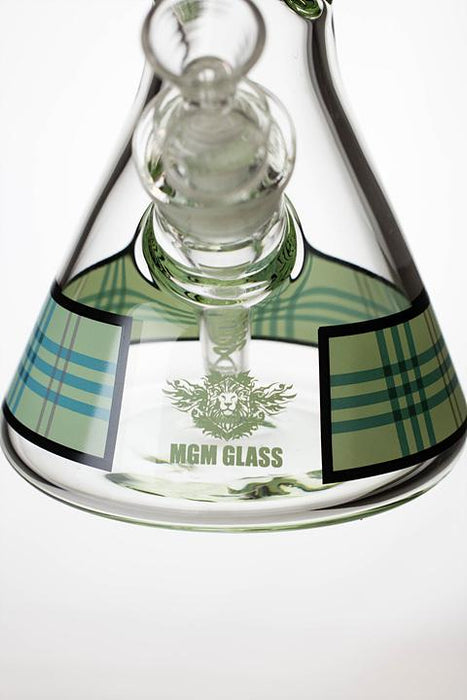 14" MGM glass 7 mm check pattern glass bong - bongoutlet.com