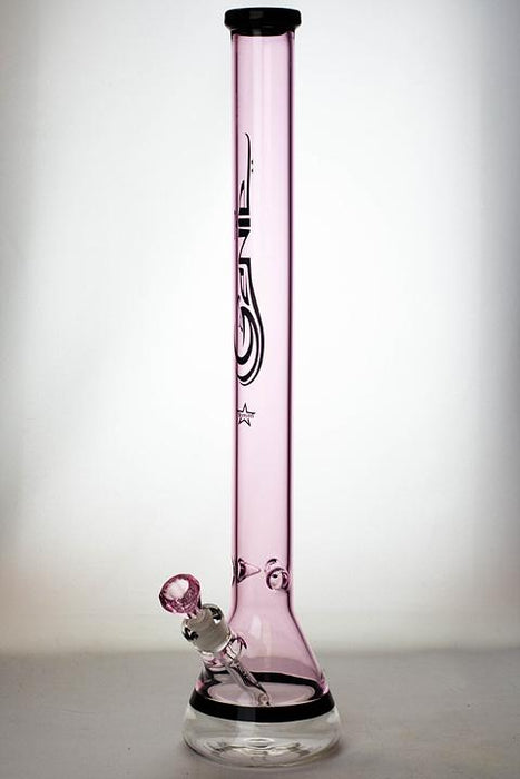 24" Genie 7 mm color-tube and clear-bottom beaker water bong - bongoutlet.com