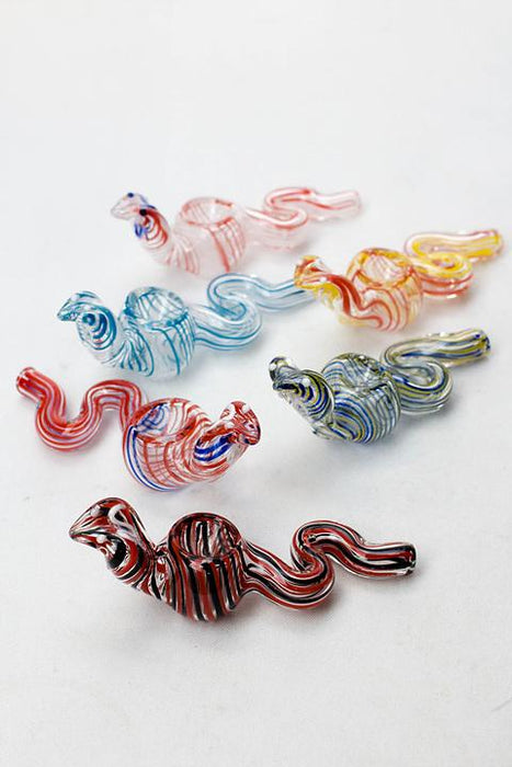 Cobra shape glass small hand pipe - bongoutlet.com