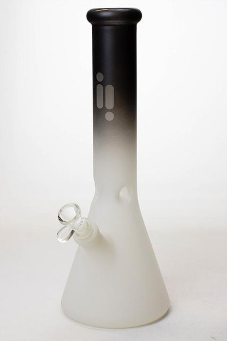 14" Infyniti 9mm  Two tone frosted glass beaker water bong - bongoutlet.com