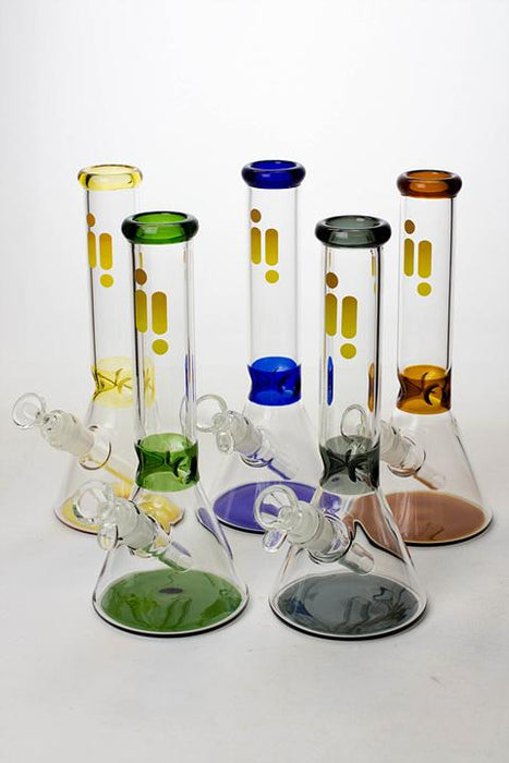 10" Infyniti color accented beaker glass water bong - bongoutlet.com