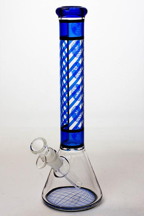 12" stripe glass beaker water bong - bongoutlet.com