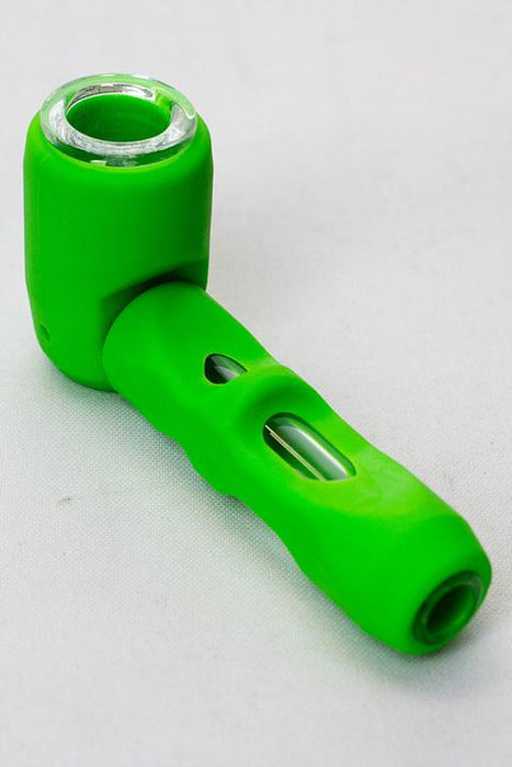Silicone hand pipe with multi holes glass bowl and tube