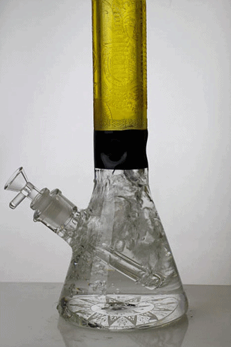 15" Genie 9 mm sandblasted artwork glass water bong