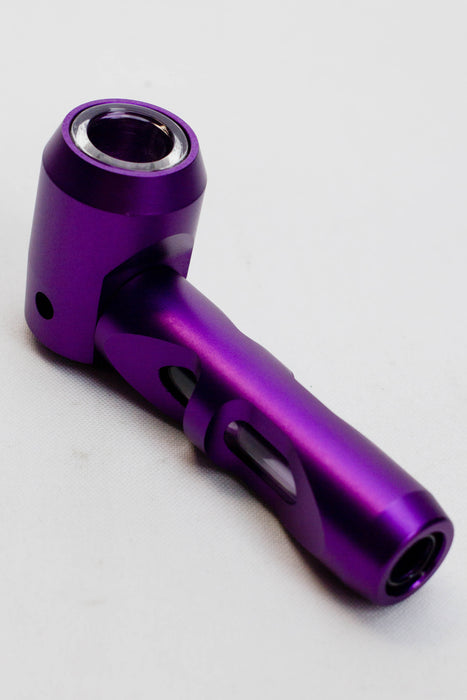 Inserted-glass Aluminum hand pipe