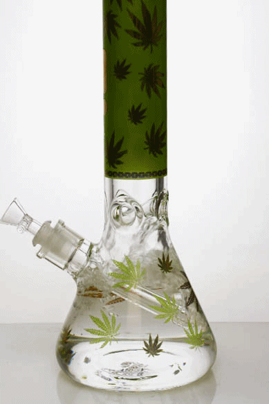 14" Infyniti leaf 7 mm glass water bong