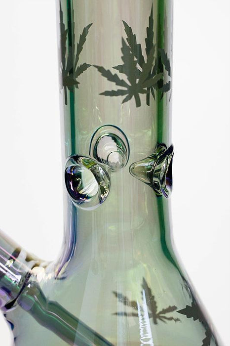 18" Infyniti leaf 7 mm metallic glass water bong